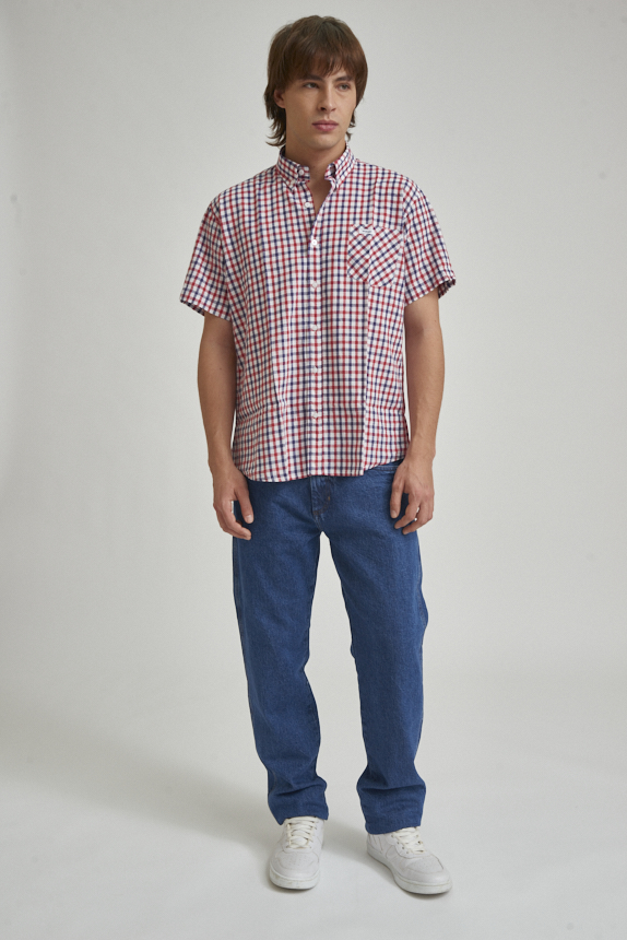 Camisa Reg Linen Checks SS